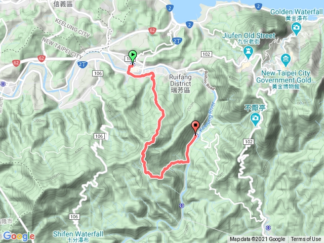 ,瑞芳火車站→蛇子崙山→3爪子坑山→獅子嘴奇岩→猴硐火車站