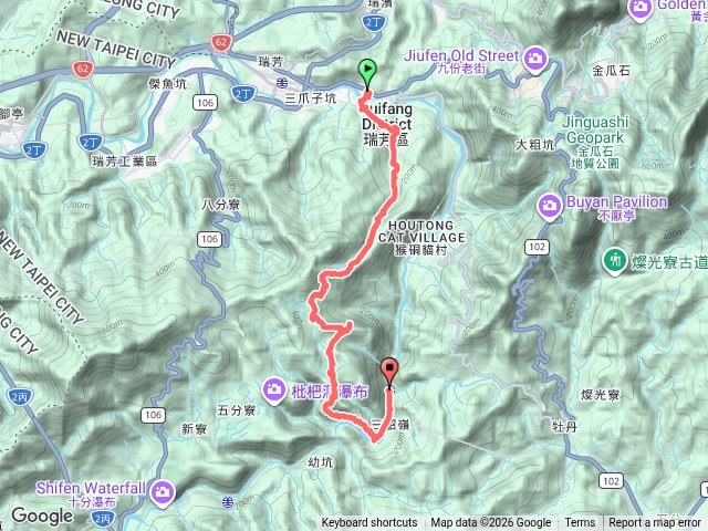 瑞芳柑仔瀨-蛇子形古道-柴寮古道-烏塗窟山-獅子嘴奇岩-烏塗窟古道-周館長上學路-三貂嶺步道-三貂嶺車站預覽圖