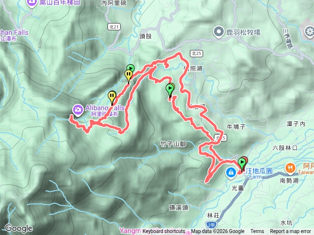 金山朝天宮、大路崁古道、倒照湖、竹子山古道、阿里磅瀑布、葵扇湖、三和國小O型預覽圖