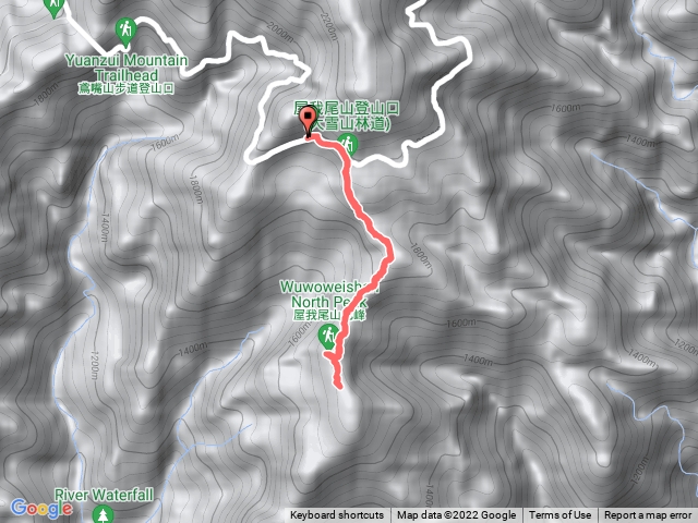 大雪山林道登屋我尾山