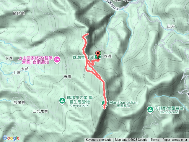 珠湖登馬那邦山, 連走細道邦山預覽圖