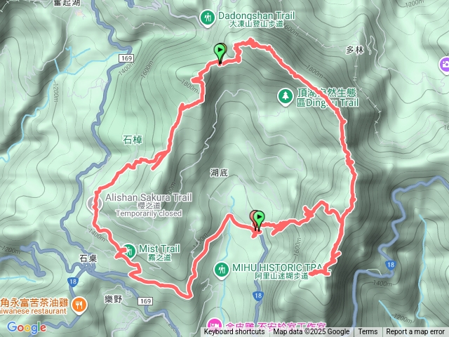 天福山芙蓉山大凍山霹靂山（漏了凸龜山樂野山）