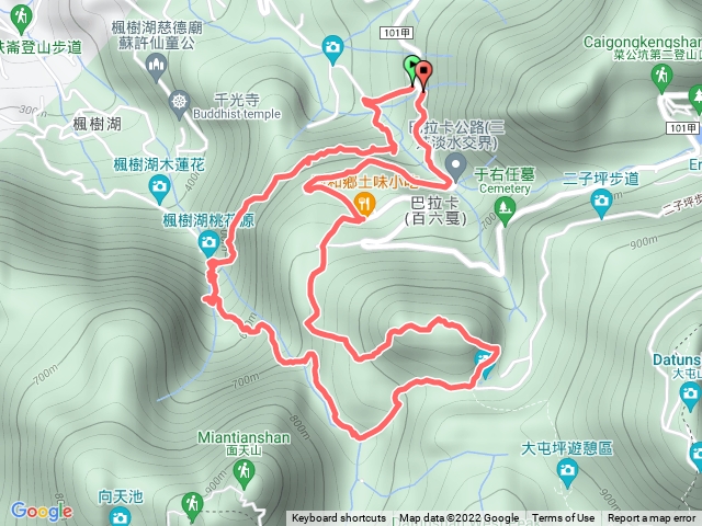 陽明山101甲5.7K水管路楓樹湖二子坪二子山東西峰面天古道