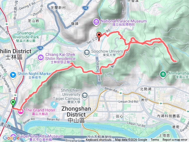 劍潭山金面山下故宮預覽圖