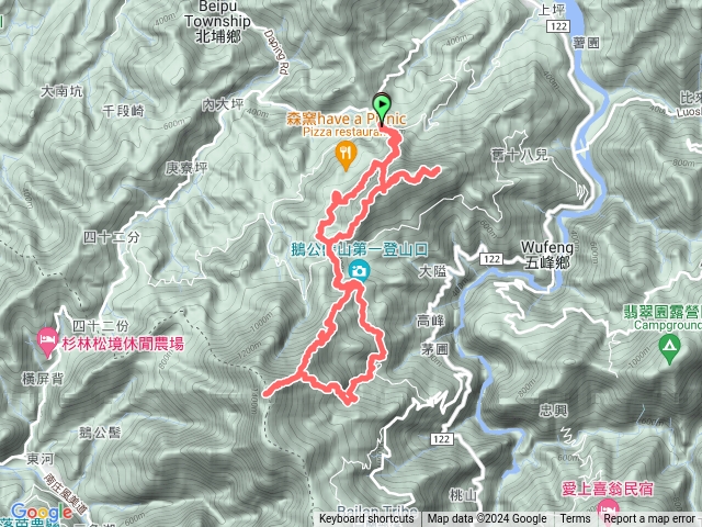 五指連峰鵝公髻山