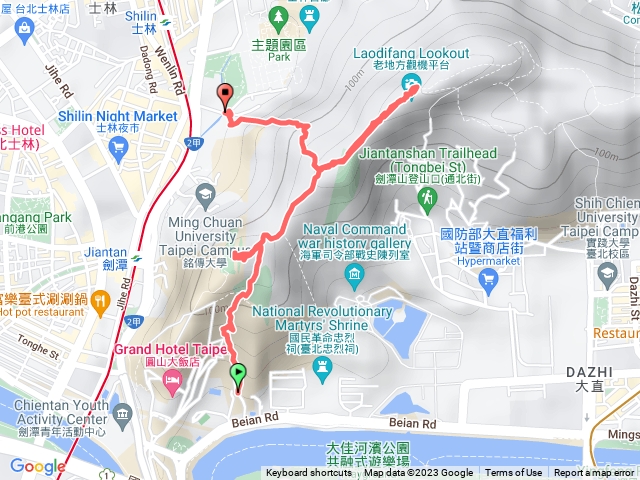 北安路 圓山風景線牌樓 劍潭山 老地方 下山走士林官邸小徑