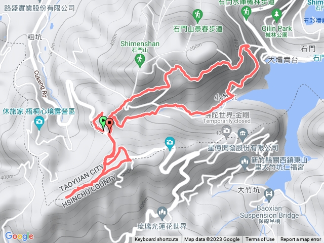 石門小粗坑山~十寮山~大竹坑山~小竹坑古道~環湖步道~石門山南端登山口