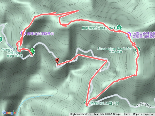 鳶嘴山稍來山O遶走林道回
