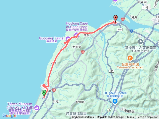 114、02、08白沙屯拱天宮－山邊媽－過港隧道－清海宮－公司寮漁港－龍港車站（白沙屯火車站至龍火車站）