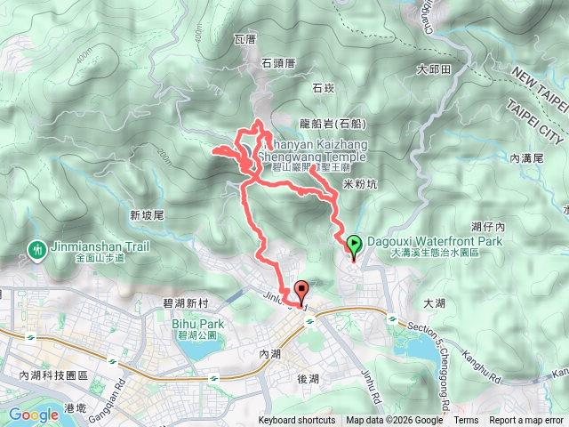 大湖公園站-鯉魚山東峰-鯉魚山主峰-圓覺尖-忠勇山-捷運內湖站預覽圖