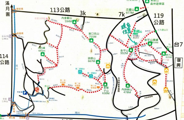 三峽五寮尖山，桃園金平山，三民蝙蝠洞，觀音洞步道，基國派教堂，八德埤塘生態公園，中庄吊橋1798246