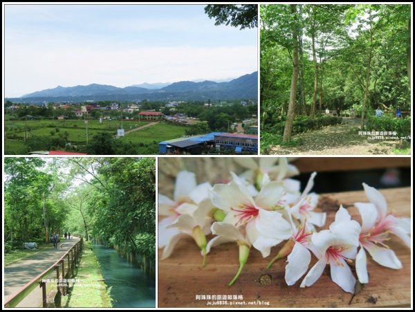 桃園。三坑鐵馬道油桐花徑。老街。生態公園。大平紅橋