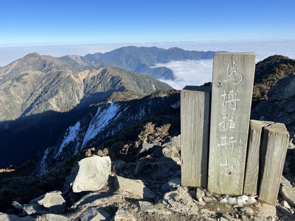 【駒盆西稜上馬博下嘆息灣D2】駒盆谷、積雪馬博拉斯山2443754