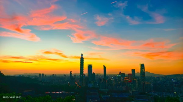 #虎山 #夕陽 #火燒雲 #夜景 #101大樓 10/17 & 192917137