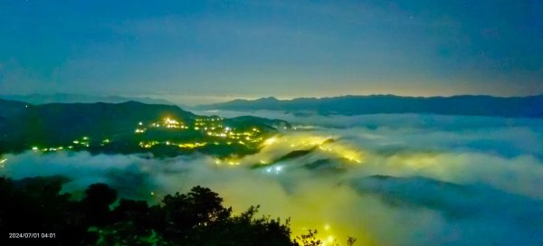 石碇趴趴走追雲趣 - 夜景 #琉璃光雲海流瀑 & 曙光火燒雲 & 藍天 #雲海流瀑 7/1&102539225