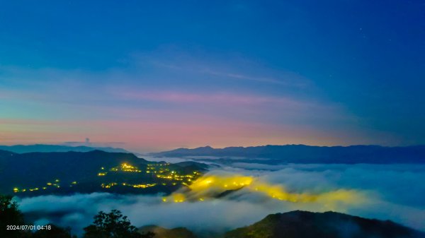 石碇趴趴走追雲趣 - 夜景 #琉璃光雲海流瀑 & 曙光火燒雲 & 藍天 #雲海流瀑 7/1&102539229