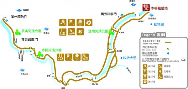 景美河濱公園路線圖