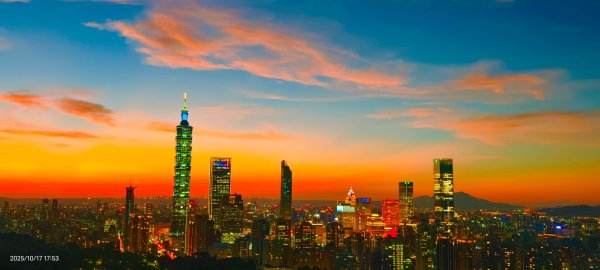 #虎山 #夕陽 #火燒雲 #夜景 #101大樓 10/17 & 192917129