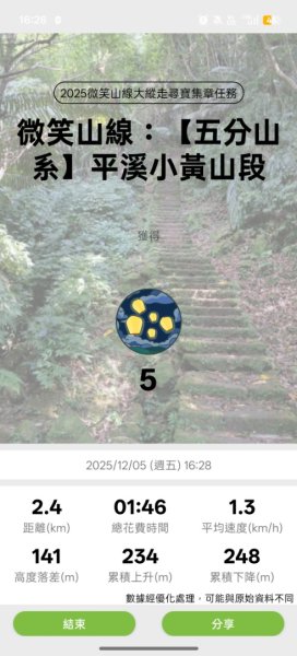 微笑山線：【五分山系】平溪小黃山段