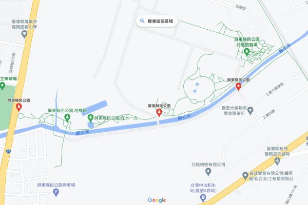 屏東縣民公園路線圖