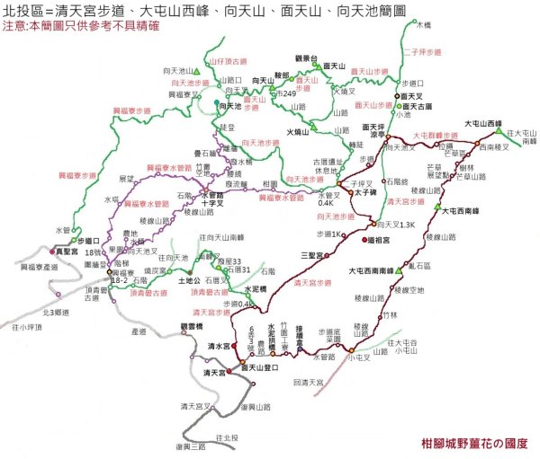 北投區大屯山西南南峰+西南峰+大屯山西峰+太子碑+清天宮步道O型2957131