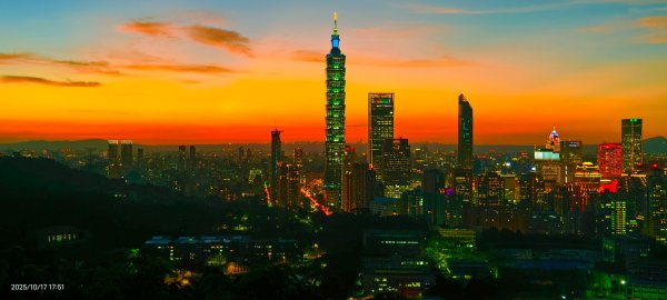 #虎山 #夕陽 #火燒雲 #夜景 #101大樓 10/17 & 192917134