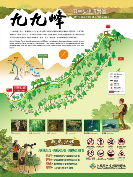九九峰森林步道路線圖