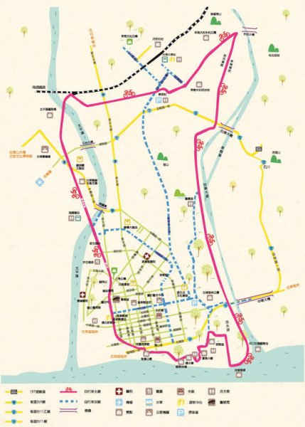 台東舊鐵道路廊路線圖