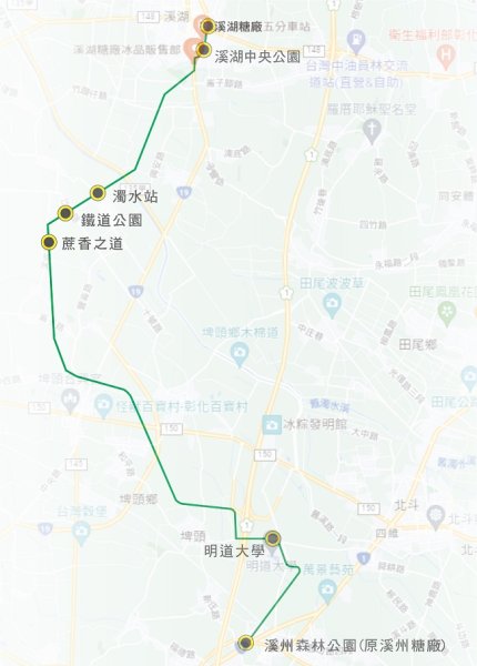糖鐵國家綠道：彰化段路線圖