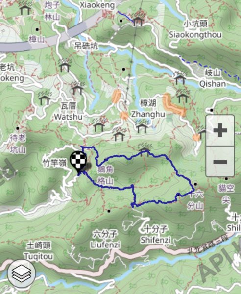 銀河-楣子寮溪-肆方巖-四面頭山-十六分山-三玄宮山-鵝角格山-樟湖-銀河2544638