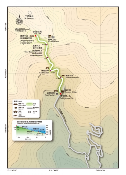 聖母登山步道（抹茶山）路線圖