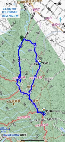 台中大坑 5-1 號 二嵙山 頭嵙山 5號小O繞2395390