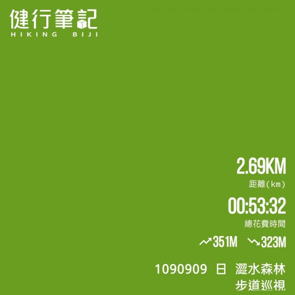 步道巡訪員 l 1090909 日澀水森林步道巡訪封面
