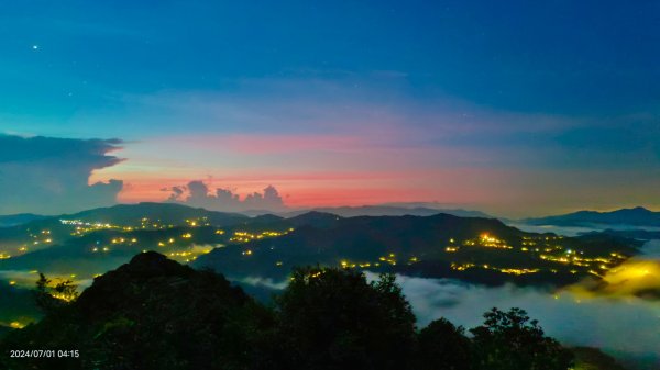 石碇趴趴走追雲趣 - 夜景 #琉璃光雲海流瀑 & 曙光火燒雲 & 藍天 #雲海流瀑 7/1&102539233