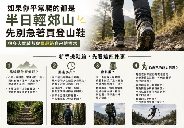 半日輕郊山，需要穿登山鞋嗎？