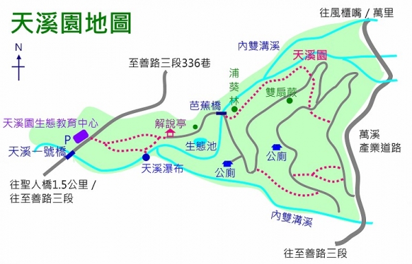 天溪園生態教育中心步道路線圖