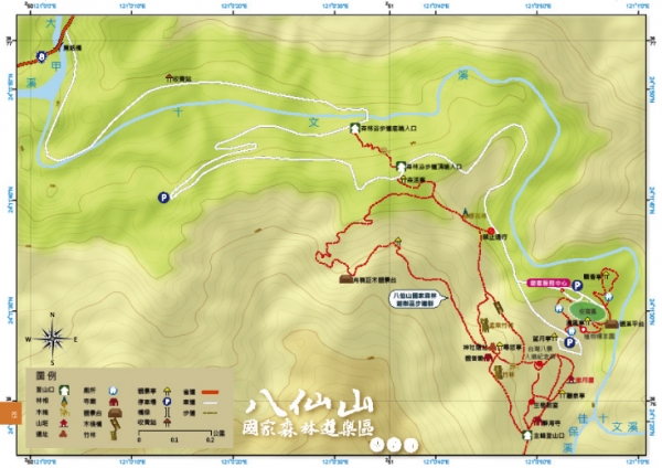 八仙山國家森林遊樂區步道群路線圖