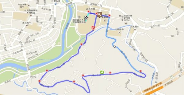 貓空路跑健步活動路線圖