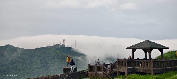 #大屯山 #雲瀑（過山雲）#夕陽 #月圓 #霧虹 5/1&63044812