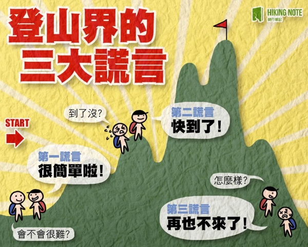 【健行語錄】登山界的三大謊言