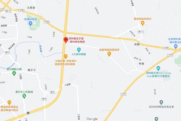 泗林健走步道-潮州綠色隧道路線圖