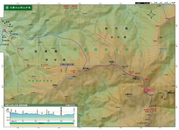 大霸群峰登山步道(大鹿林道線)路線圖