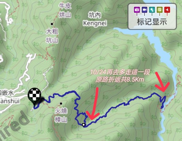 新店桂山路197巷-產業道路-幽靜山路-潺潺小溪-幽靜山路-原路折返2324997