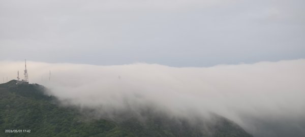 #大屯山 #雲瀑（過山雲）#夕陽 #月圓 #霧虹 5/1&63044798