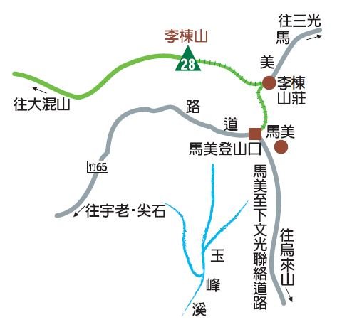 李崠山步道路線圖