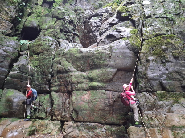2025-07-12 四堵溪畔古道連走跑馬古道─四堵溪畔古道→溪畔水潭→縣界金面大觀→跑馬古道→迴音谷瀑布→猴洞坑瀑布→十一股溪步道