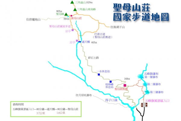 三角崙山登山步道路線圖