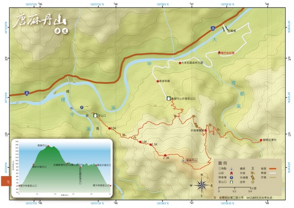 唐麻丹山步道路線圖