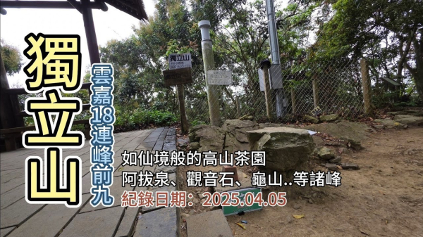[雲嘉18連峰前9峰]南段,「獨立山」,龜山、觀音石山、阿拔泉山、無名山、阿拔泉山南峰、紅南坑山、大巃頂、大巃頂西北峰,如仙境般的高山茶園,雲嘉行d1