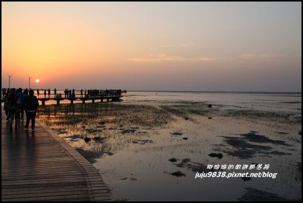 高美濕地野生動物保護區棧道賞夕陽133095